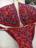 Limited EDITION Custom Competition Bikinis Red Swarovski Ultimate Bubbles Deluxe (9 different crystals)