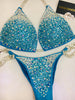 Custom Competition Bikinis Turquoise Blue Bubble Deluxe Diamond Princess 