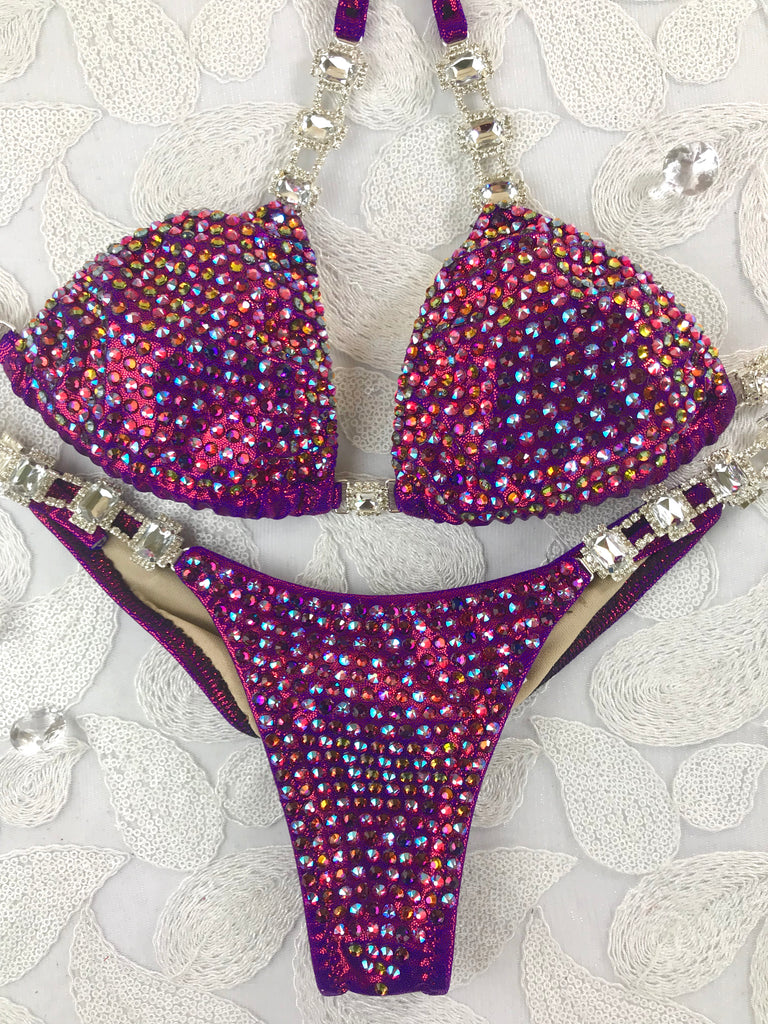 Quick View Competition Bikinis Cranberry Bling Luxe Swarovski Crystals