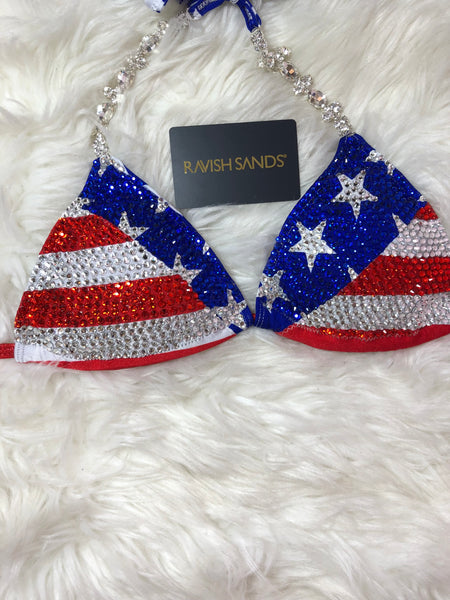 Flag Bikini Small Top Only Quick Ship