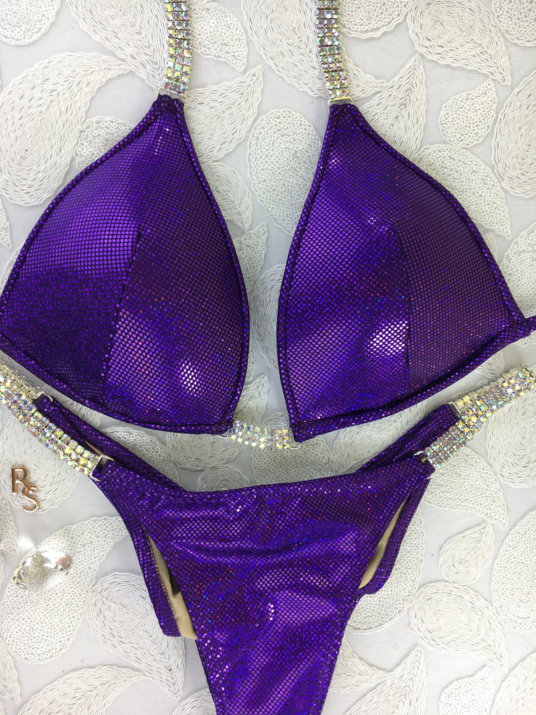 Custom Made Posing Competition bikini with MOLDED CUP (5 connectors and swatch choice)