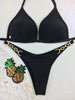 Custom Chic Bae, Black Molded Cup w/gold chain accessory