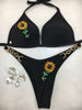 Custom Sunflower Chic Bae, Black Molded Cup w/gold chain accessory