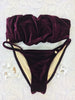 Burgundy Wine Velvet Seamless Strapless Bikini Brazilian Cheeky size small bottoms, one size top (final sale)