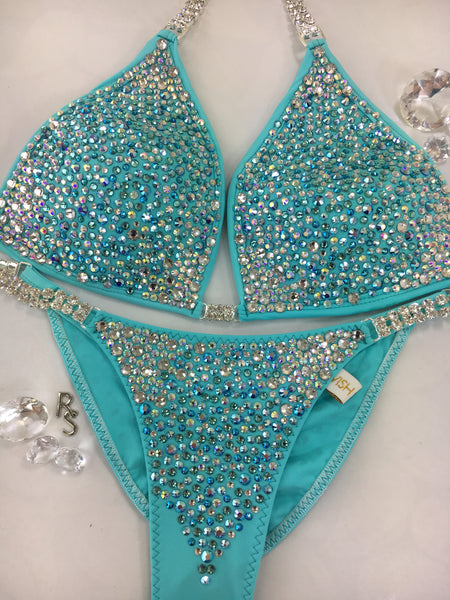 Quick View Competition Bikinis Starburst Deluxe Bubble Competition Bikinis Blue Swarovski (IF non Swarovski $555)