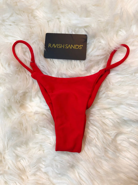 Matte Red XS/S Mini Micro Cheeky Bottoms Only Quickship