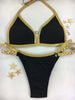 Custom Black Gold braid and rhinestone accent***(SUIT SOLD PER PIECE OR SET, price varies)