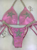 Custom Posing Exclusive Pink Star OR Sunflower/Bees/Pineapple options bikini w/Embellishment $139.99 (choose any fabric color/choice of connectors)