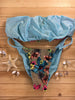 Custom Tan Light Blue Floral Seamless Strapless 4:1 Reversible Bikini