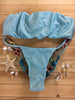 Custom Tan Light Blue Floral Seamless Strapless 4:1 Reversible Bikini
