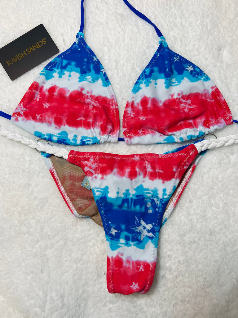 Fourth of July Red,White,Blue Bikini Brazilian Cheeky Quickship