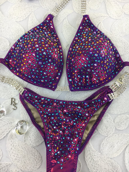 Quick View Competition Bikinis cranberry fuchsia red Confetti Bliss Swarovski 