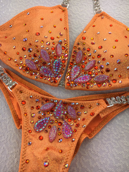 Quick View Competition Bikinis Orange Bedazzled Lilyburst