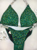 Custom Competition Bikinis Green Molded cup included