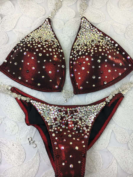 Quick View Competition Bikinis Cranberry Red Bubbles Diamond Princess Extreme Molded cup