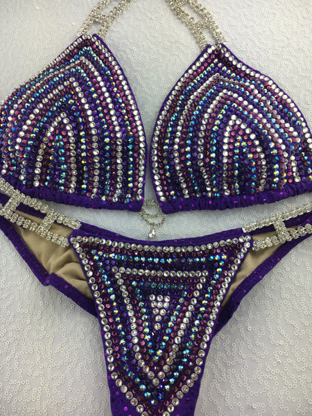 Custom Chevron Rainbow Deluxe Competition Bikini