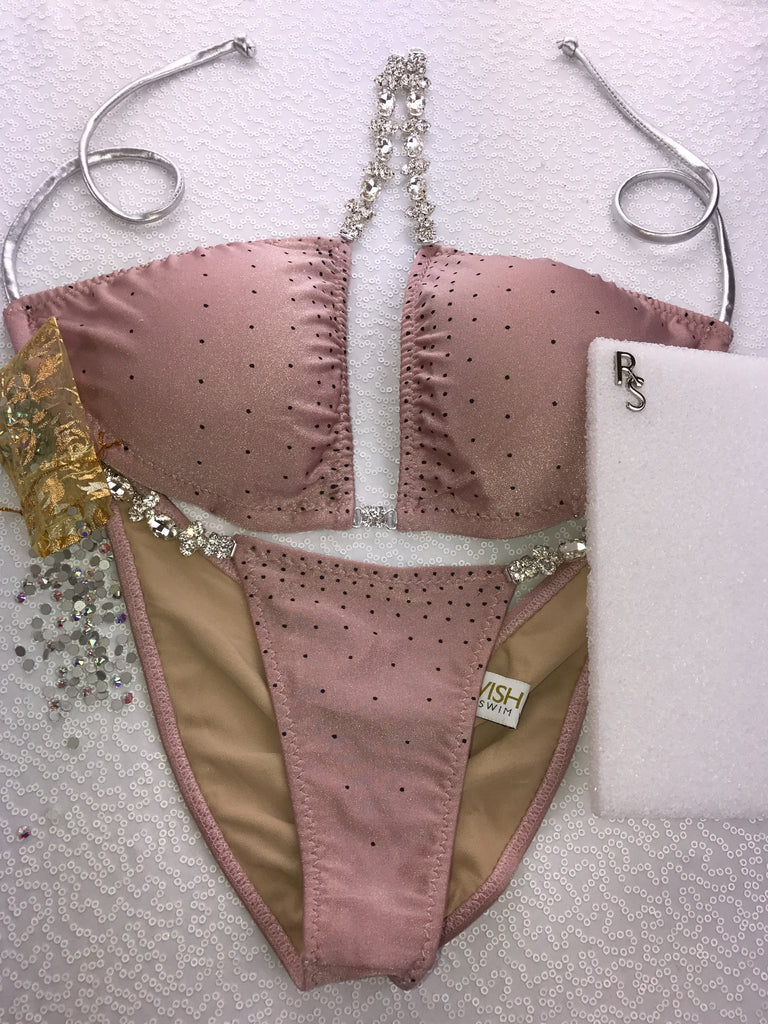 Champagne/Dusty rose Midcoverage Cheeky Quick Ship 