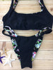 Custom Black Floral Skulls Plunge neck 4:1 Flip It Reversible Bikini(SUIT SOLD PER PIECE OR SET)price varies