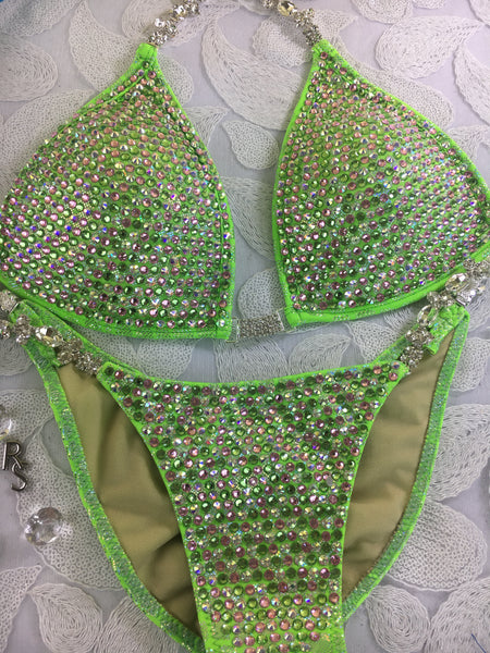 Quick View Competition Bikinis Neon Green Bling Luxe 