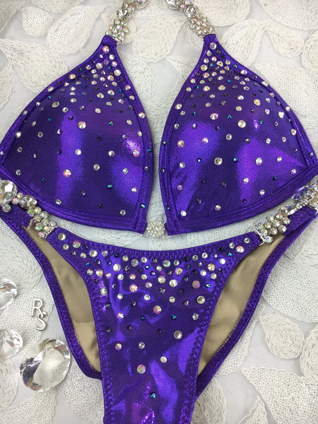 Quick View Competition Bikinis Bling Purple Trickle with molded cup