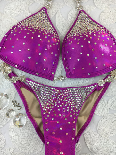 Quick View Competition Bikinis Fuchsia Pink Diamond Princess Extreme Molded cup