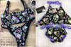 Custom Mommy And Me Floral Black Skulls (may order in any fabric combo we offer)