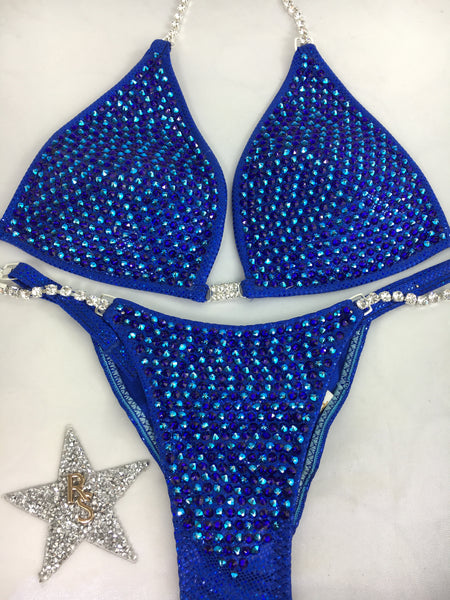Quick View Competition Bikinis Blue Bling Luxe Swarovski w/molded cup included