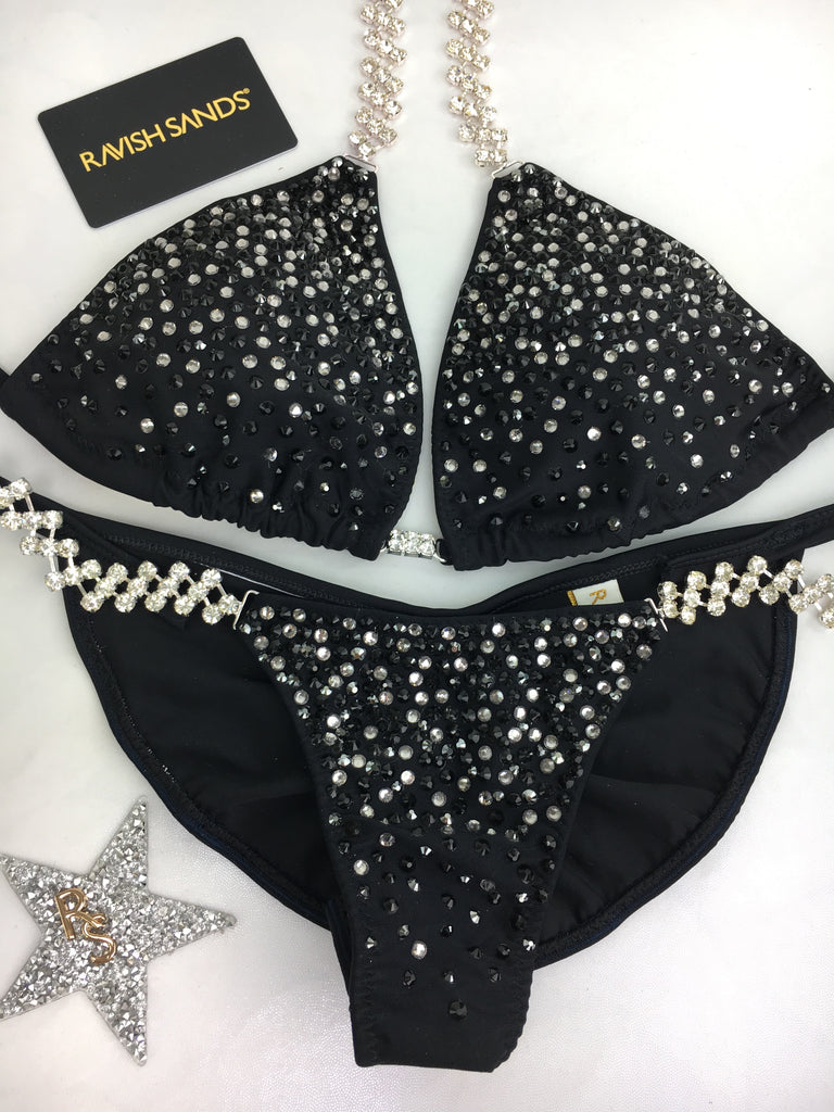 Custom Competition Bikinis Black Bubbles Diamond Princess Elite with color mix