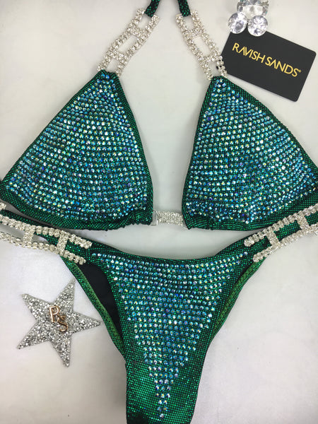 Custom Competition Bikinis 1-2 Deluxe Luxe all color ab (teal/green)