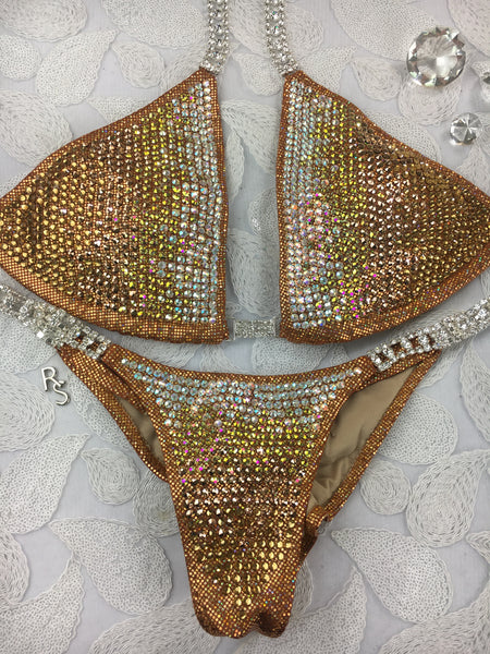 Quick view Competition Bikinis Sideways Copper/Bronze/Gold Gradient Luxe Swarovski