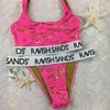 Custom Plunge Neck Bralette Lace Ravish Sands Exclusive Logo Monogram band***(SUIT SOLD PER PIECE OR SET, price varies)