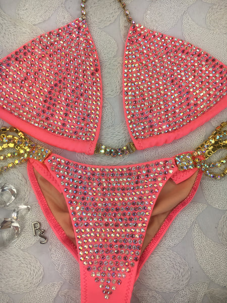 Quick View Competition Bikinis Coral Bling Luxe