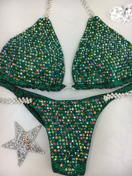 Custom Competition Bikinis Multitone all color ab Green