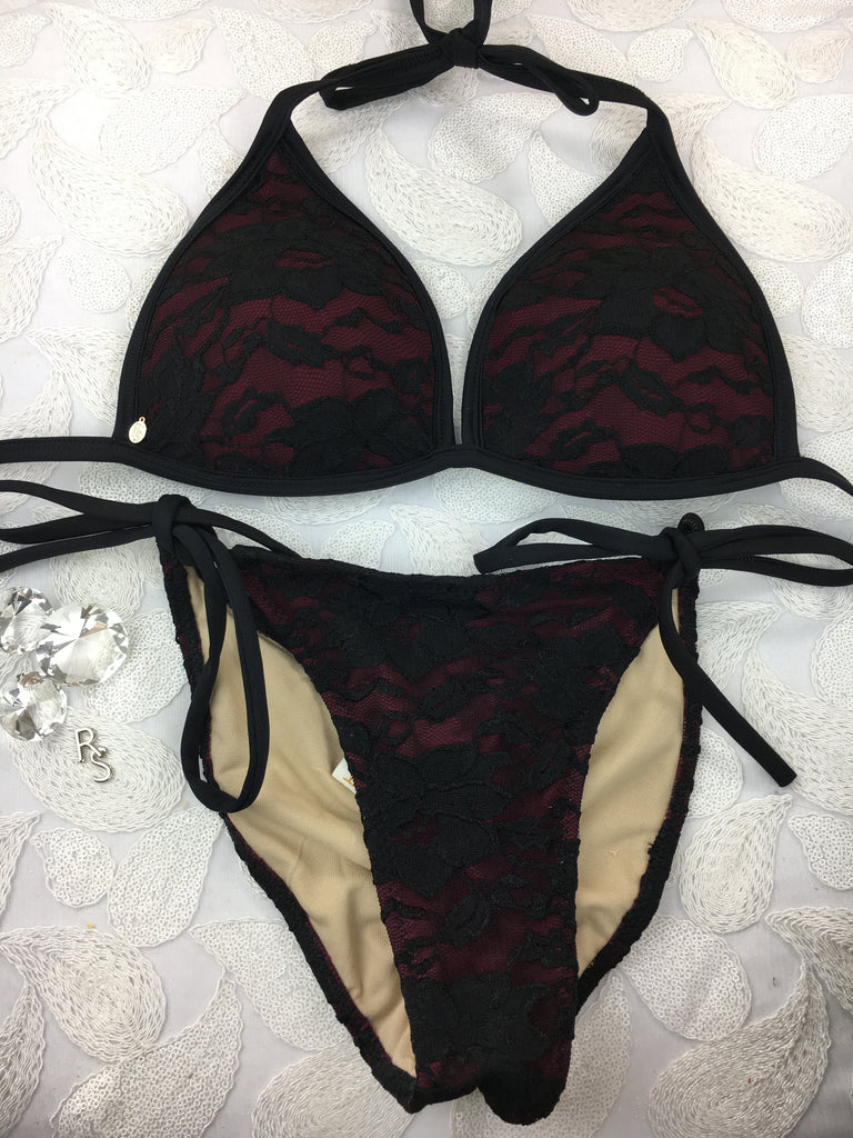Custom Molded Cup Lace Tie String Bikini (Choose from a variety of lace colors)***(SUIT SOLD PER PIECE OR SET, price varies)