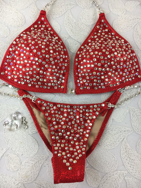 Custom Competition Bikinis  red Mesmerize 