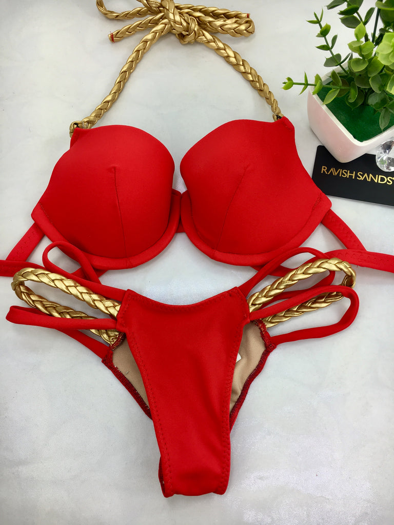 Custom Amber Braid/Multistring bikini w/Underwire Bra/Any Color Request***(SUIT SOLD PER PIECE OR SET, price varies)