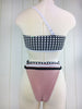 Custom One Shoulder Plunge Bralette/ Highwaisted Bikini(NO Cheeky)  (choose any fabric swatch)