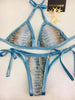 Custom Ravish Tie String bikini Blue/Grey Animal Print (SUIT SOLD PER PIECE OR SET, price varies)