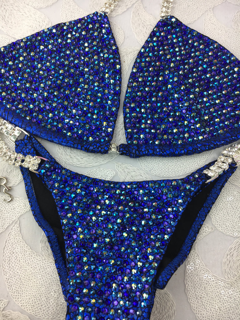 Quick View Competition Bikinis Royal Blue/Purple accent Snake Bling Luxe