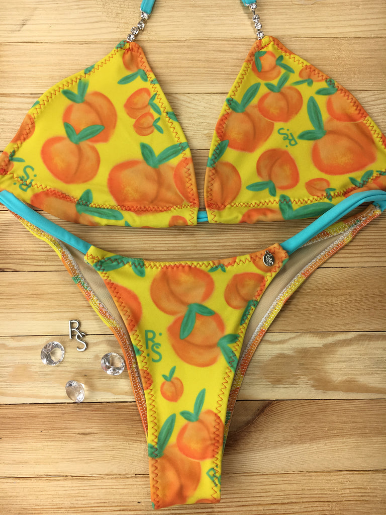 Custom Ravish Peach/Peaches bikini w/Embellishment $139.99***(SUIT SOLD PER PIECE OR SET, price varies)