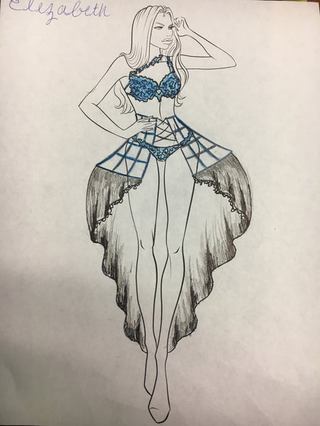 Oct show Dark Blue themewear and bikini