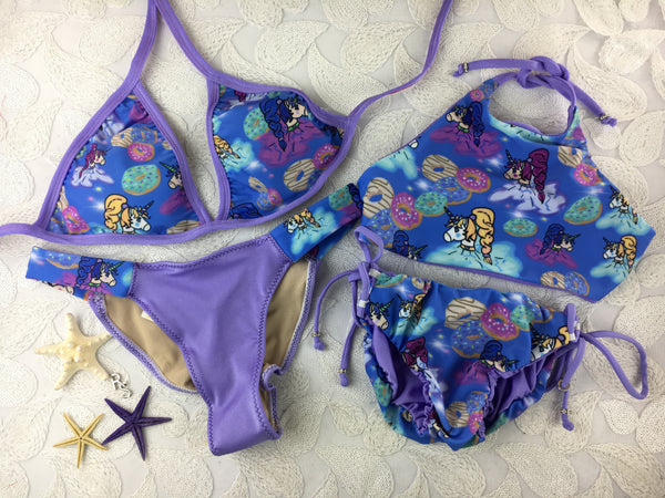 Custom Mommy And Me Unicorns (Childs suit is reversible) (may order in any fabric combo we offer)