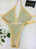 Custom Cream/Baby Blue Lace Pool Party Blue Bling Band Bikini***(SUIT SOLD PER PIECE OR SET, price varies)