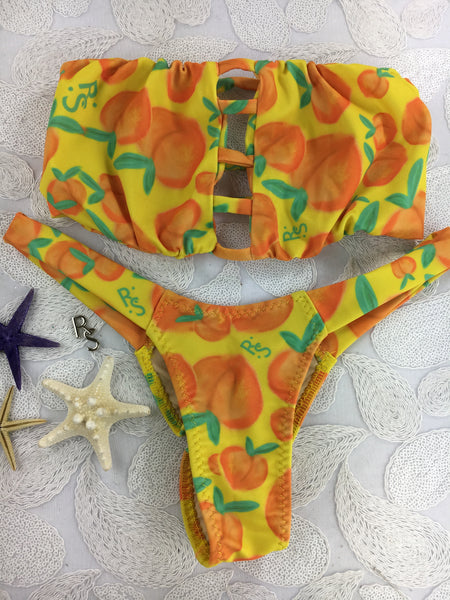 Custom Ravish Peach/Peaches Strapless Vixen V Cut Highwaisted bikini***(SUIT SOLD PER PIECE OR SET, price varies)