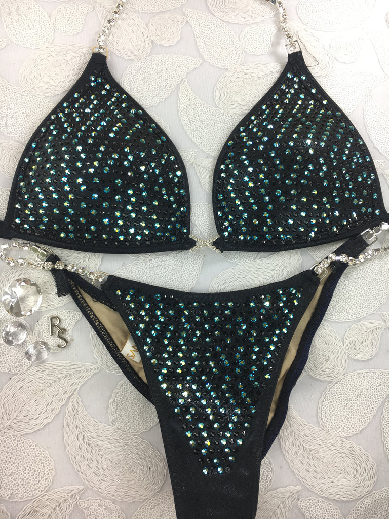 Quick View Competition Bikinis Black Bling Luxe Crystals Molded cup upgrade included