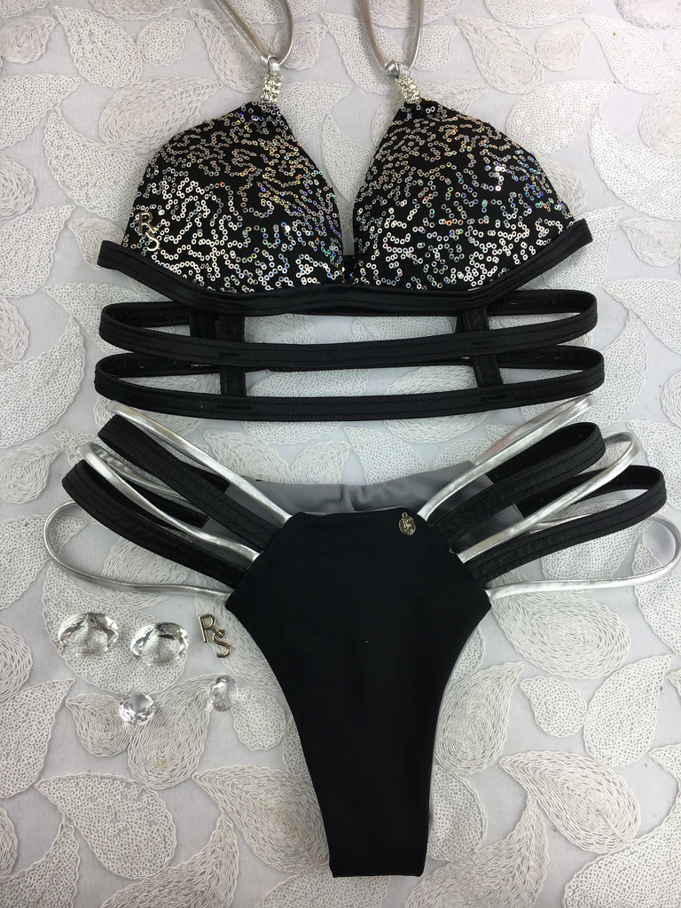 Custom Night Out Sequin Cage Multi string Seamless Pool Party bikini***(SUIT SOLD PER PIECE OR SET, price varies)