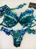Custom Teal/Aqua/Green Themewear bikini $699