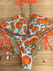 Custom Made Ravish White Orange Peach Posing Competition bikini *Suit as pictured in your size/coverage request (Sami)