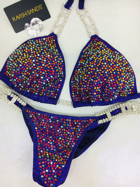 Custom Competition Bikinis Purple Volcano Bubbles Deluxe