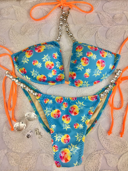 Custom Posing Bikini Ravish Pineapple/Sanddollar tie string bikini w/Embellishment $139.99